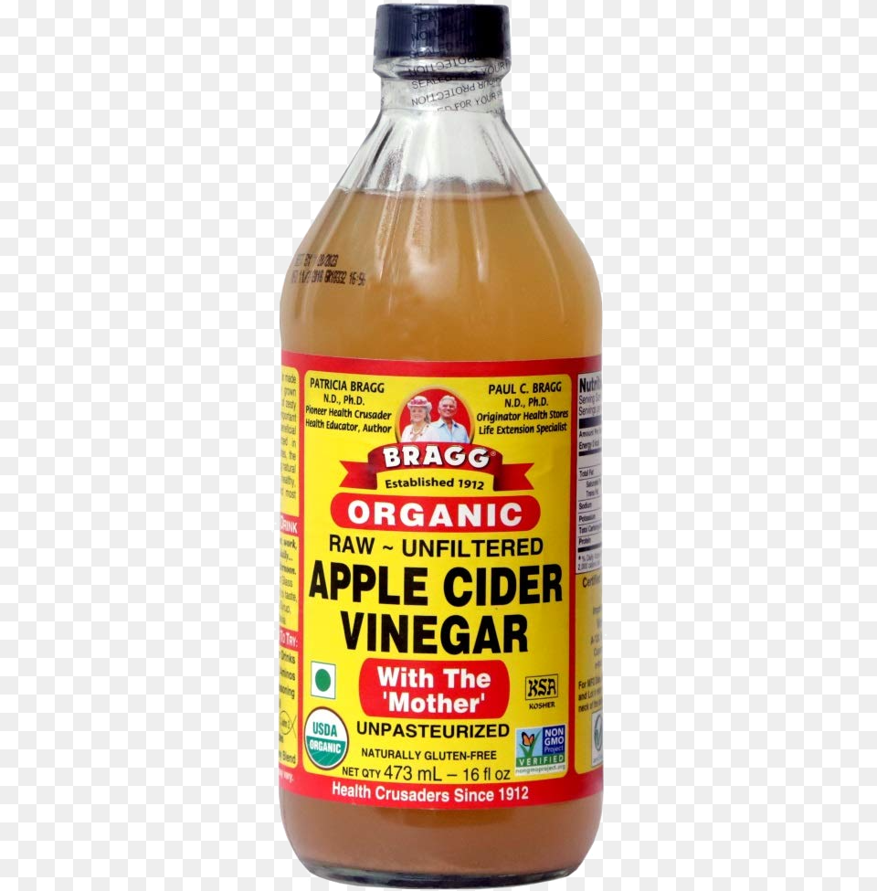 Organic Raw Apple Cider Vinegar Bragg Apple Cider Vinegar, Person, Beverage, Juice, Clothing Png