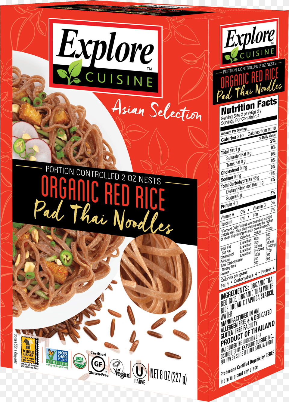 Organic Red Rice Pad Thai Noodlesdata Fancybox Href Pad Thai, Food, Noodle, Pasta, Spaghetti Free Png