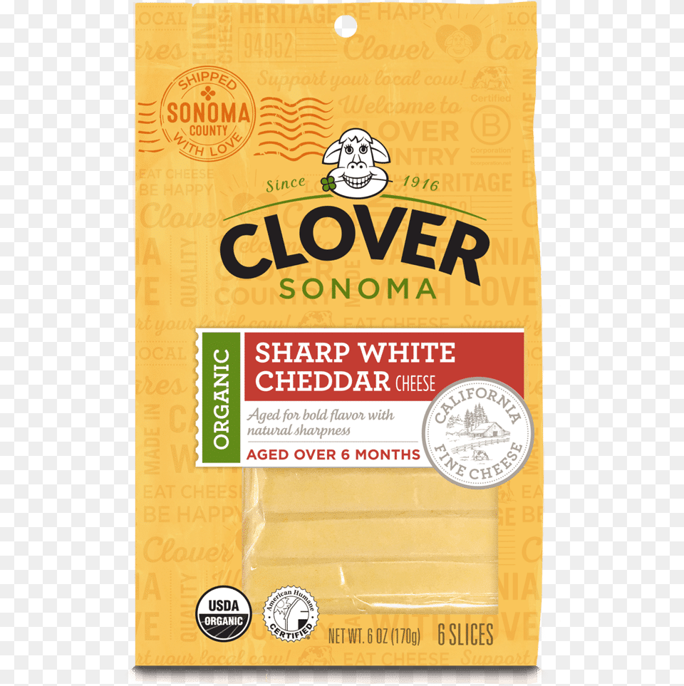 Organic Sharp White Cheddar Cheese 6oz Sliced Packaging And Labeling, Advertisement, Book, Poster, Publication Free Png Download
