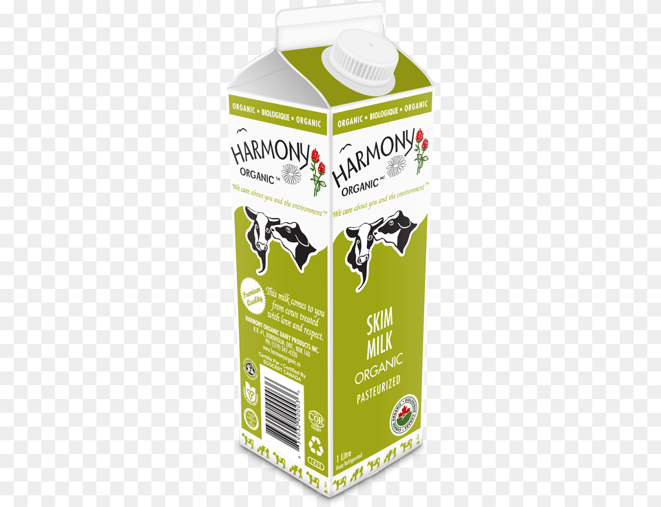 Organic Skim Milk One Litre Carton One Carton Of Milk, Beverage, Animal, Cattle, Cow Png Image