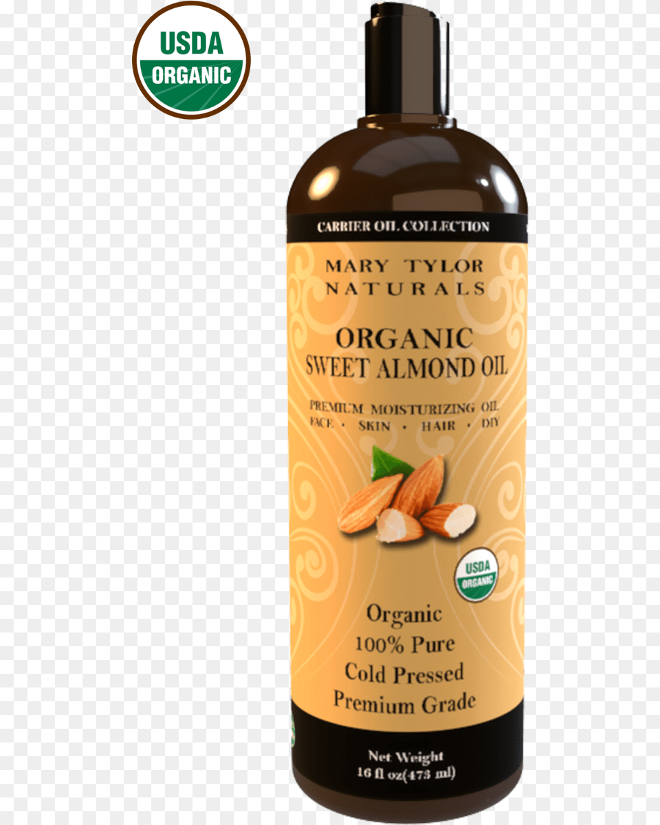 Organic Sweet Almond Oil, Bottle, Cosmetics, Perfume, Food Free Png