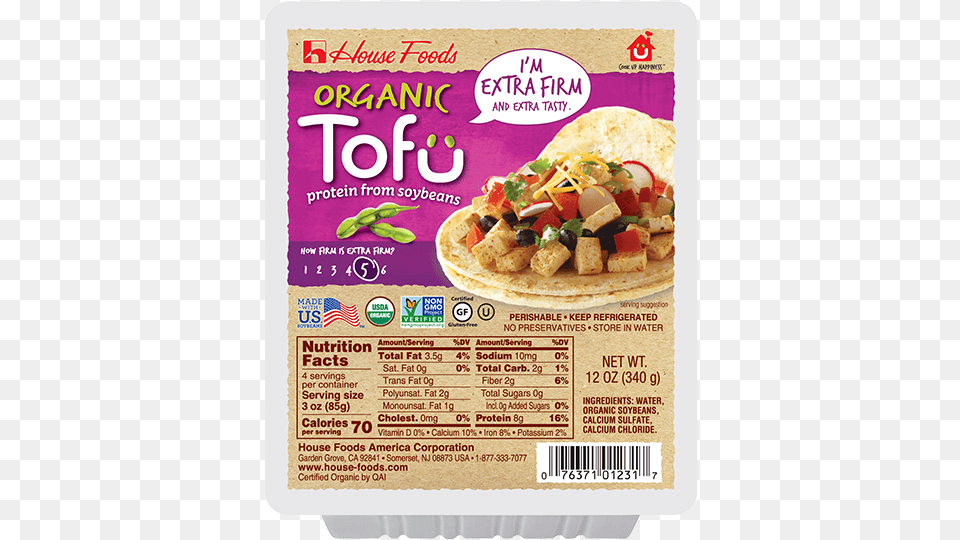 Organic Tofu Extra Firm House Foods Extra Firm Tofu, Sandwich, Food, Meal, Lunch Free Png Download