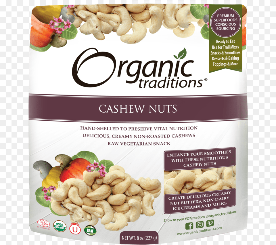 Organic Traditions Cashew Nuts, Food, Nut, Plant, Produce Png