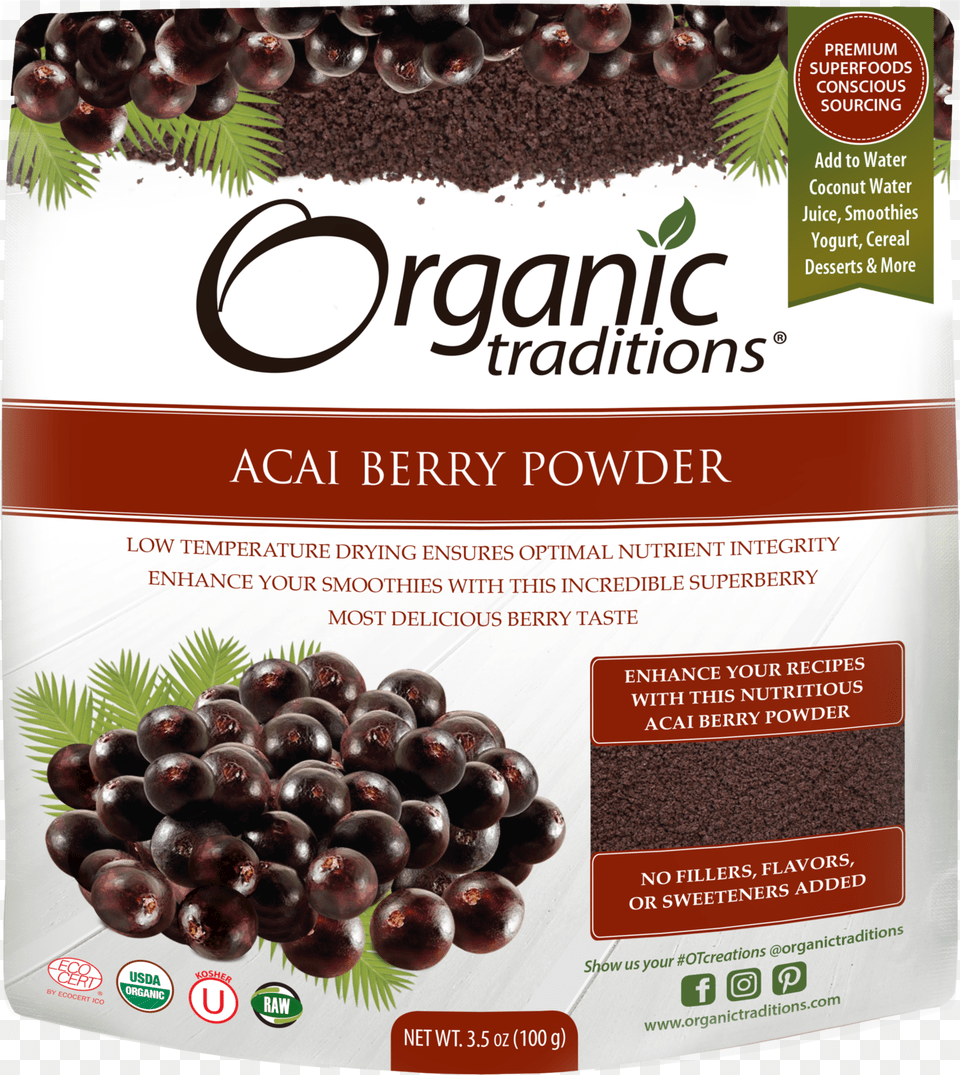 Organic Traditions Chlorella Powder, Advertisement, Poster, Food, Fruit Png Image