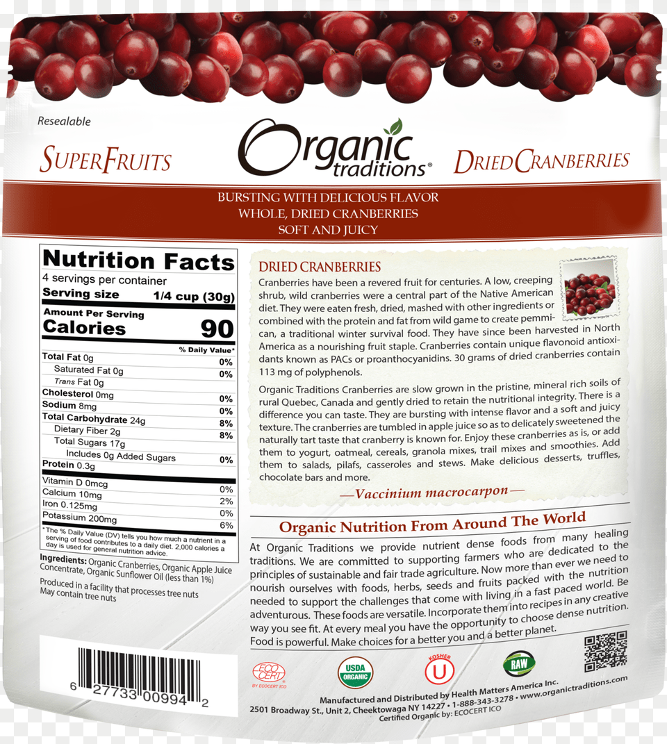 Organic Traditions Daily Probiotic Cranberry Supreme, Food, Fruit, Plant, Produce Png Image