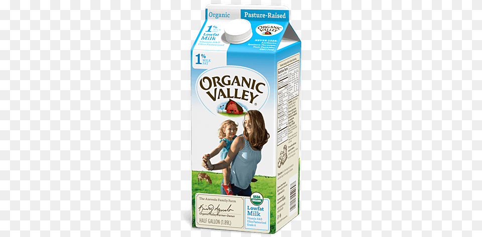 Organic Valley 1 Milk Organic Valley Half Gallon, Beverage, Adult, Female, Person Free Png Download