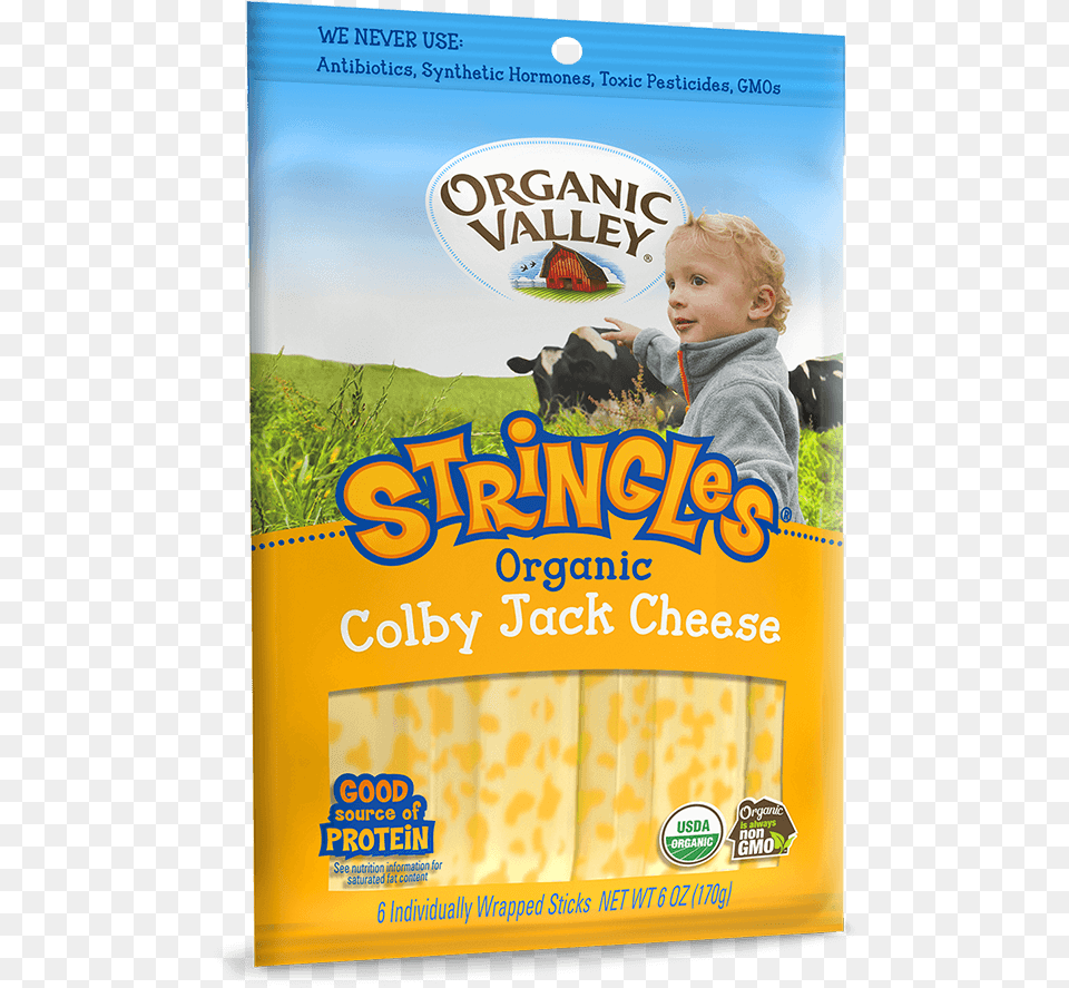 Organic Valley Cheese Stick, Advertisement, Person, Baby, Poster Png Image