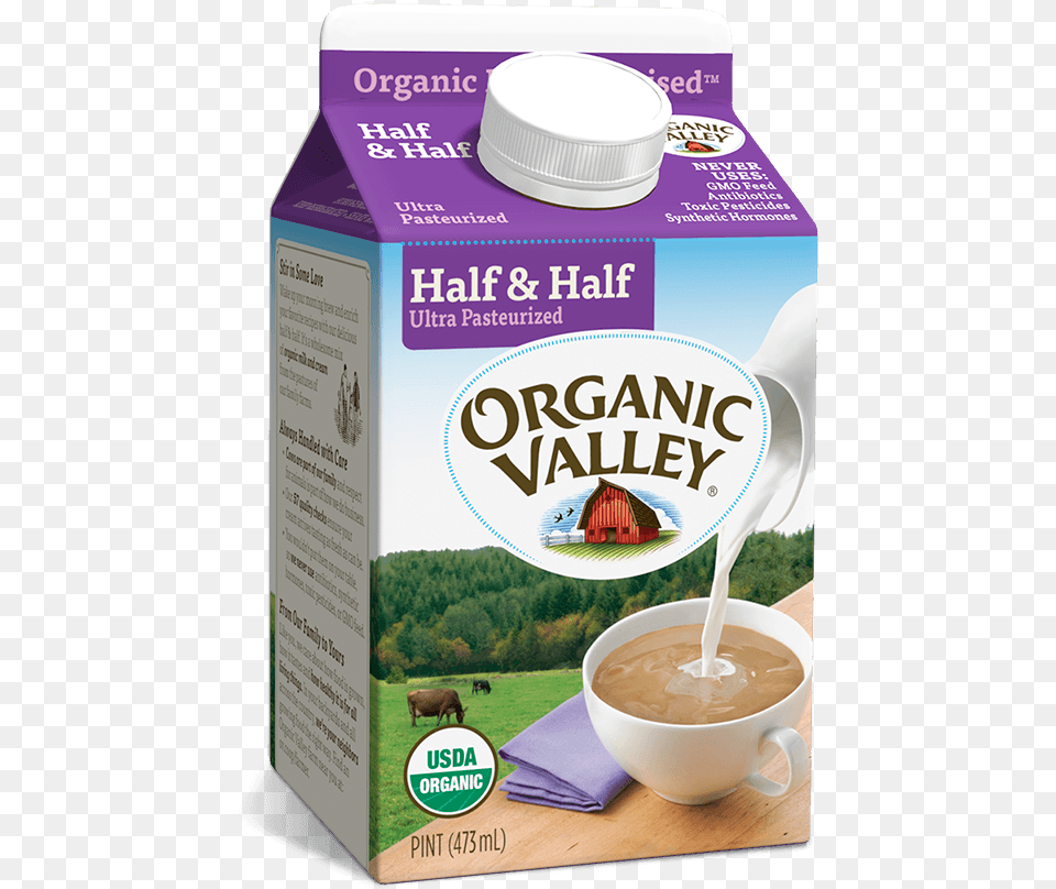 Organic Valley Half And Half, Cup, Animal, Cattle, Cow Png Image