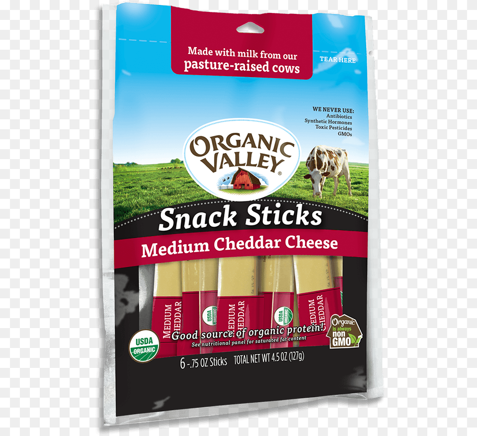 Organic Valley Pepper Jack Cheese Sticks, Advertisement, Poster, Animal, Cattle Free Png Download