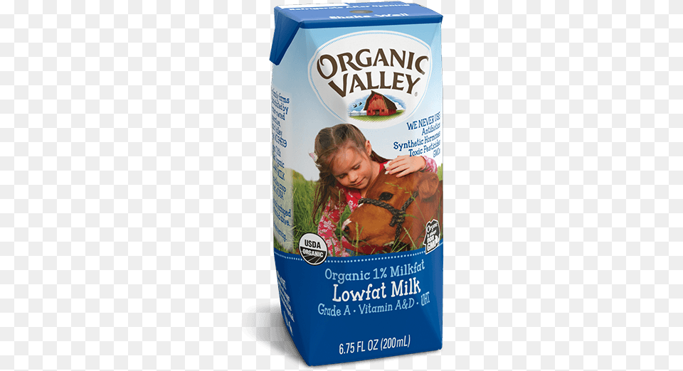 Organic Valley Single Serve Low Fat Milk, Girl, Person, Child, Female Free Png Download