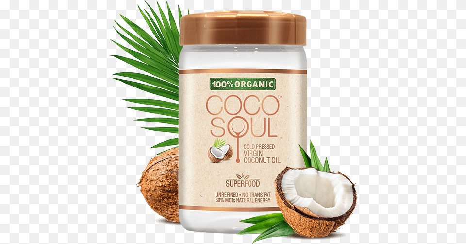 Organic Virgin Coconut Oil Coco Soul Coconut Oil, Food, Fruit, Plant, Produce Free Png