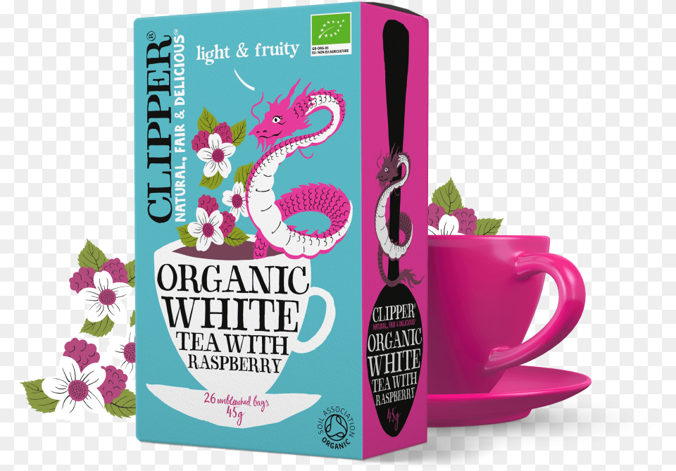 Organic White Tea With Raspberry Clipper White Tea Orange, Cup, Herbal, Herbs, Plant Png Image