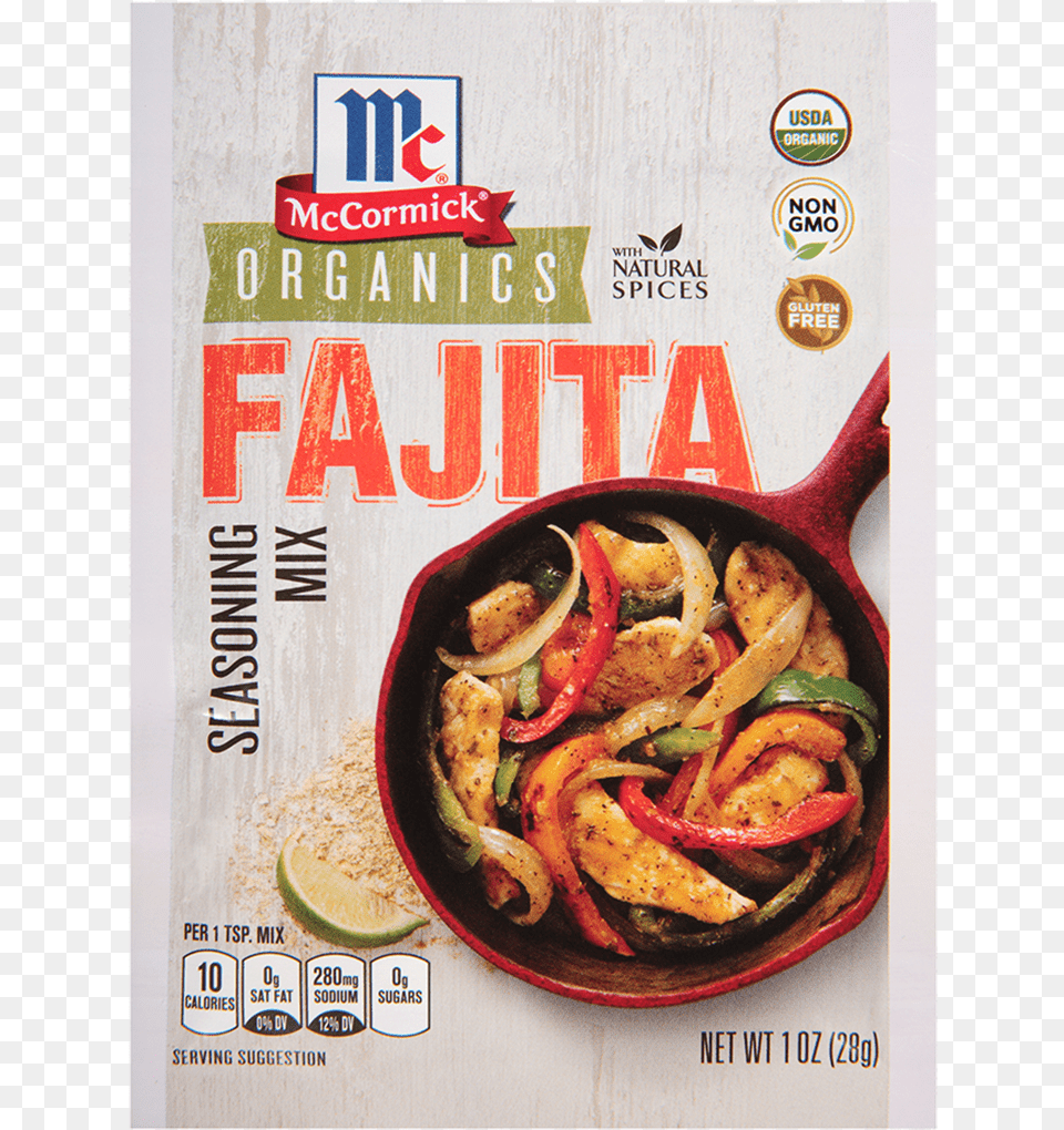 Organics Fajita Seasoning Mix Fajita Mix, Cooking Pan, Cookware, Advertisement, Food Free Transparent Png