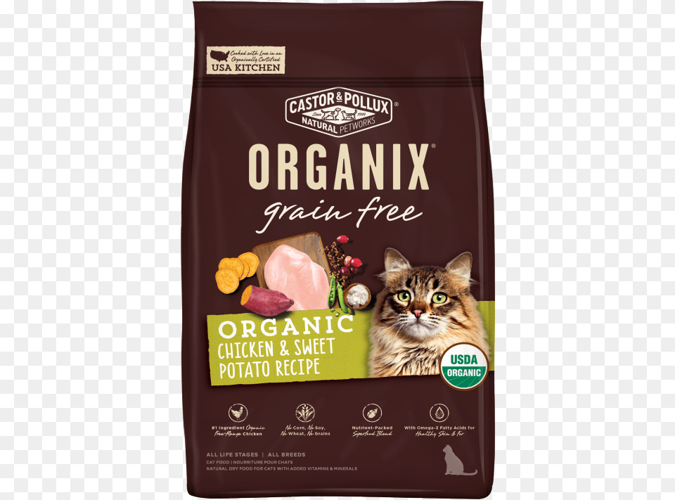 Organix Chicken And Sweet Potato, Advertisement, Animal, Cat, Mammal Free Transparent Png