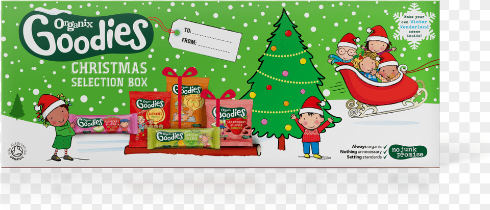 Organix Goodies Christmas Selection Box, Advertisement, Baby, Person, Face Png