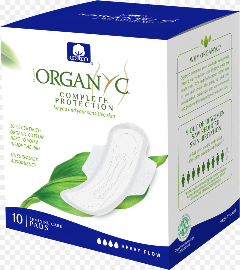 Organyc Certified Organic Cotton Feminine Pads Heavy Box, Herbal, Herbs, Plant Png