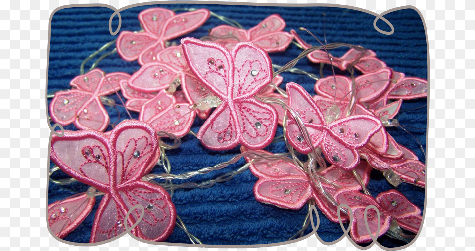 Organza 3d Butterfly Fairy String Lights Machine Embroidery, Applique, Pattern, Accessories, Bag Png