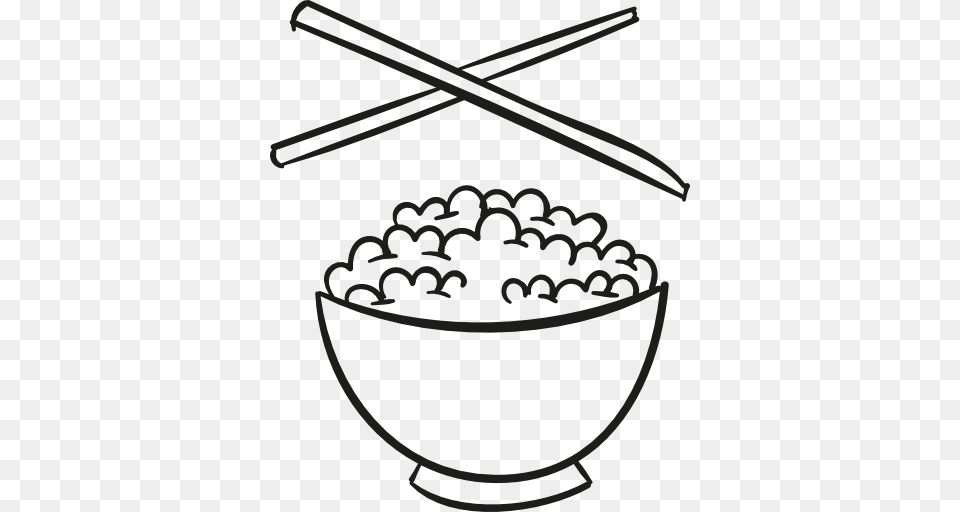 Oriental Clipart Black And White, Bowl, Cutlery, Food Free Png