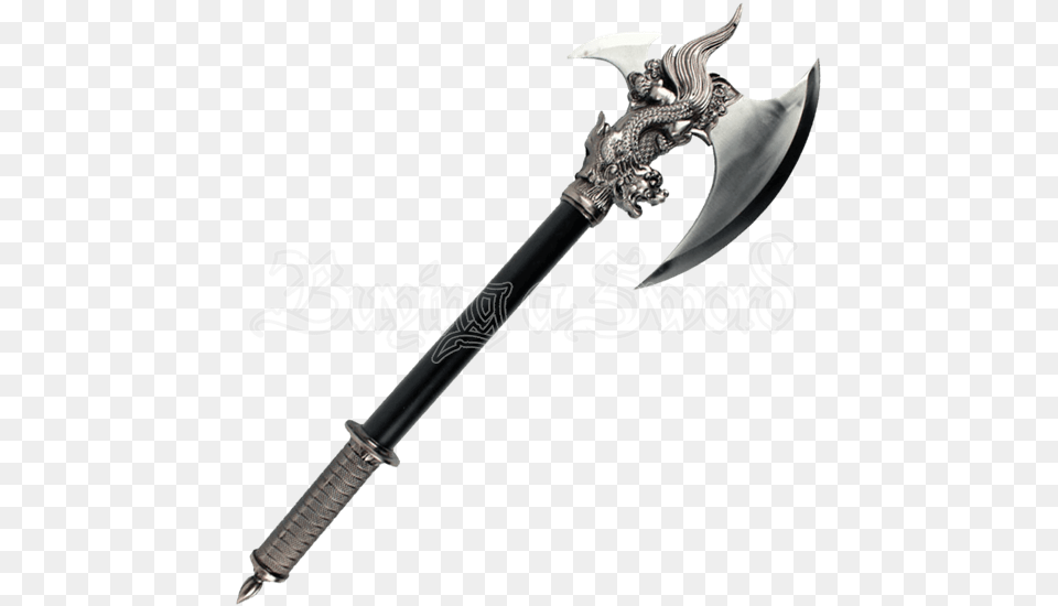 Oriental Dragon Battle Axe, Weapon, Device, Tool, Blade Png Image