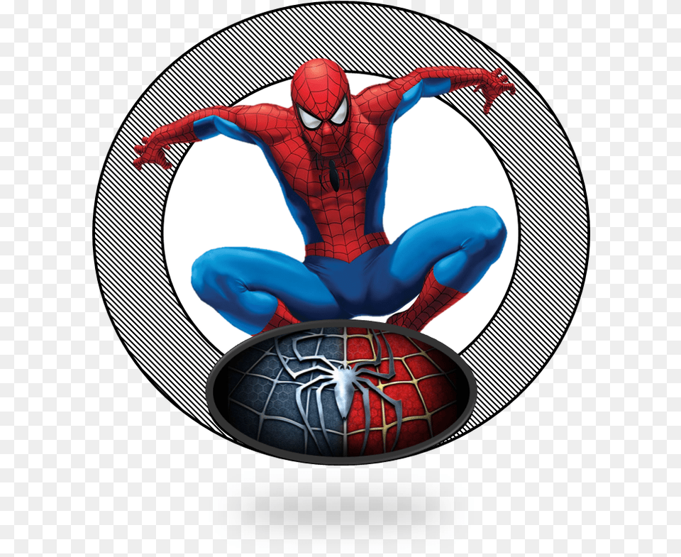 Orig Spiderman Theme Superhero Party Man Spiderman Cake Topper Printables, Sphere, Person Free Png Download