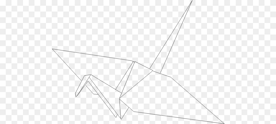 Origami Crane Sketch, Gray Free Png