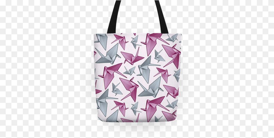Origami Paper Crane Tote Origami Paper Crane Tote Bag Funny Tote Bag From Lookhuman, Accessories, Handbag, Purse, Tote Bag Png Image