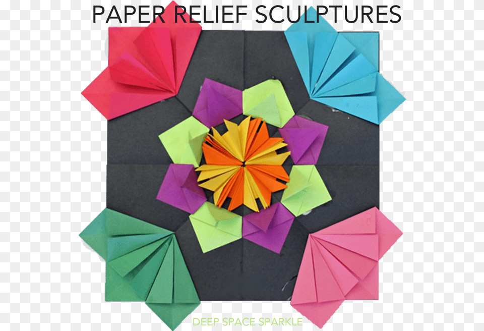 Origami Relief Sculptures Deep Space Sparkle Paper Sculpture Radial Relief, Art Free Png Download