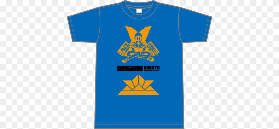 Origami Samurai Helmet T Shirt Blue, Clothing, T-shirt Png