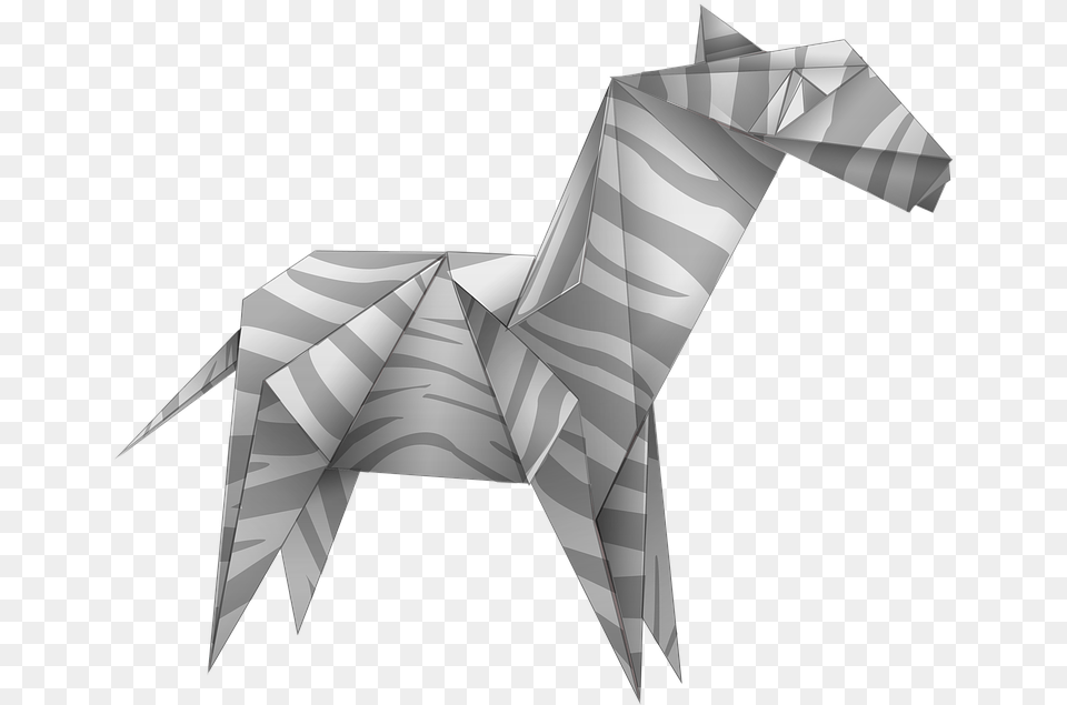 Origami Zebra Black And White Image On Pixabay Paper Animal, Art Png