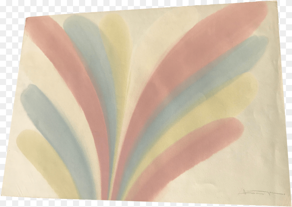 Original 80s Pastel Abstract Watercolor Painting Signed Motif, Art, Canvas Free Png Download