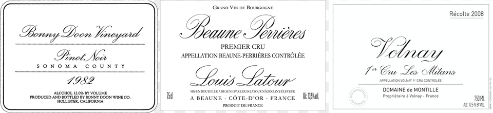 Original Bdv Pinot Noir Label Louis Latour And De Calligraphy, Text Png Image