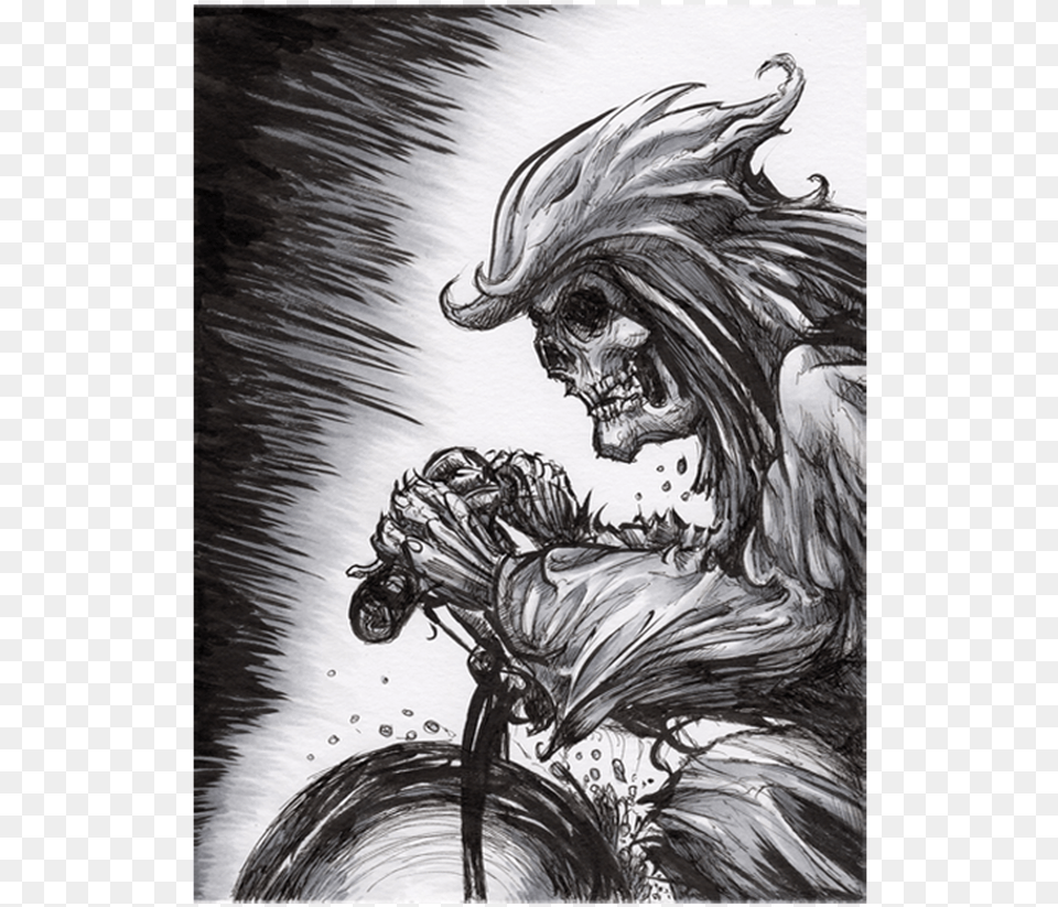 Original Bmx Reaper Illustration, Art, Person, Book, Comics Png Image