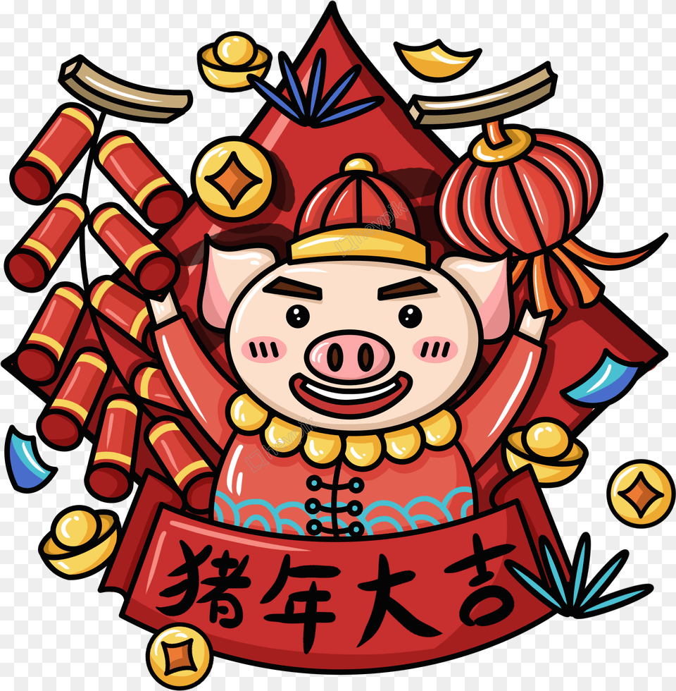 Original Cartoon Cute Festive 2019 Pig Y Dynamite, Weapon Png