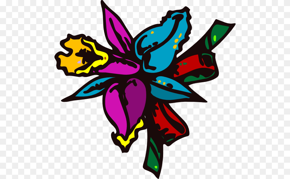 Original Clip Art File Rainbow Daffodil Svg Images, Floral Design, Graphics, Pattern, Flower Png