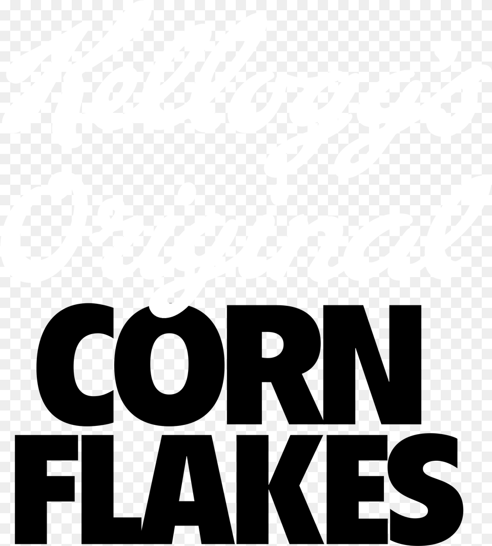 Original Corn Flakes Logo Black And White Kellogg39s Corn Flakes Logo, Text, Letter, Handwriting Png Image