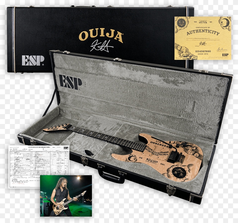Original Esp Kirk Hammett Ouija Natural, Guitar, Musical Instrument, Adult, Electric Guitar Png