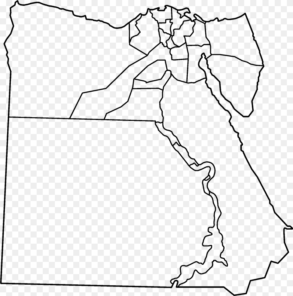 Original File Blank Political Map Of Egypt, Gray Png Image