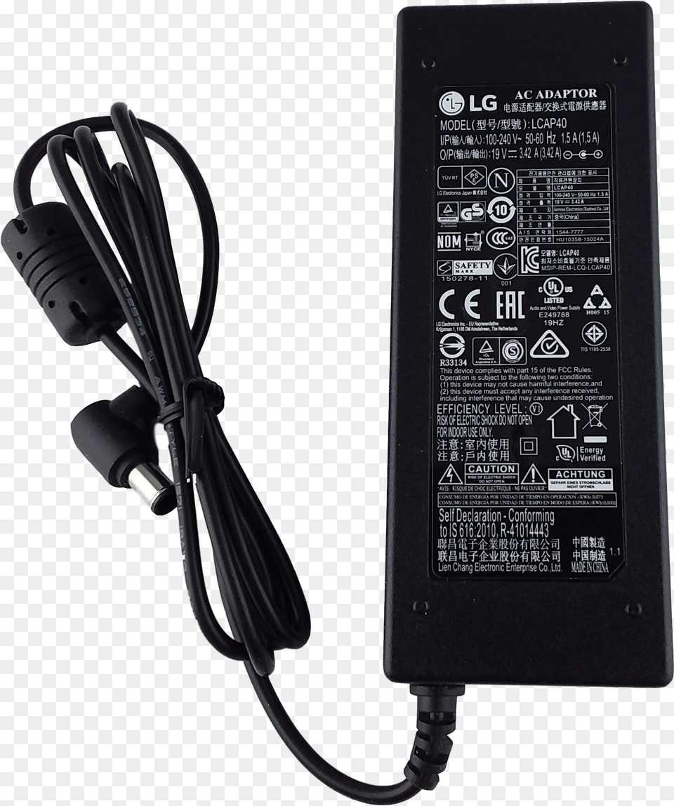 Original Lg Lcap40 Tv Power Adapter Cable Cord Box, Electronics, Plug Free Png