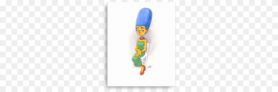 Original Marge Artwork Canvas Cartoon, Art, Baby, Person, Drawing Png