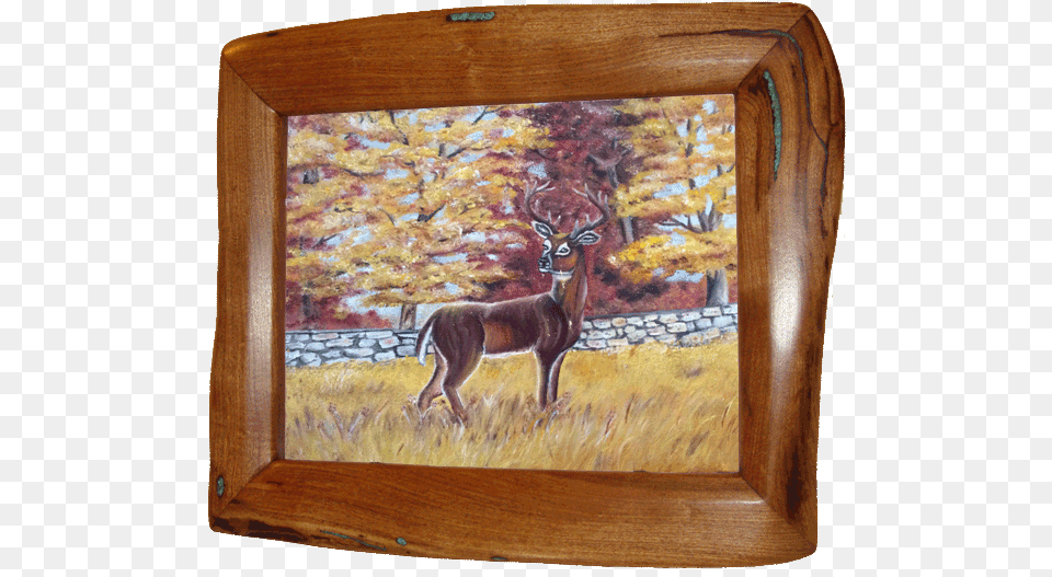 Original Painting By Nell Anderson In Custom Mesquite Picture Frame, Animal, Antelope, Art, Deer Free Png