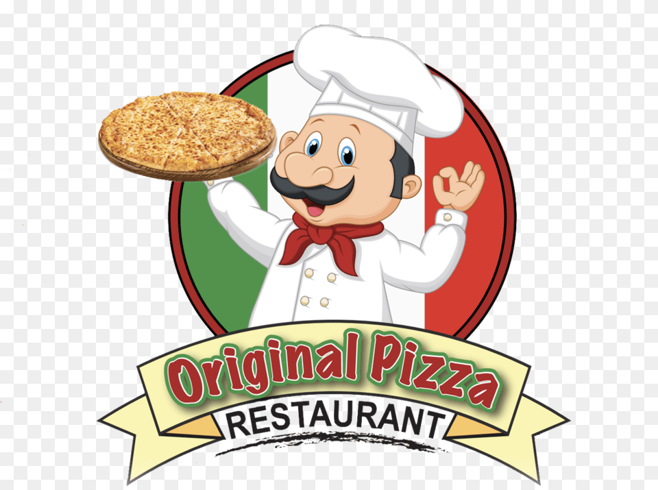 Original Pizza Cartoon Logo, Baby, Person, Face, Head Free Png