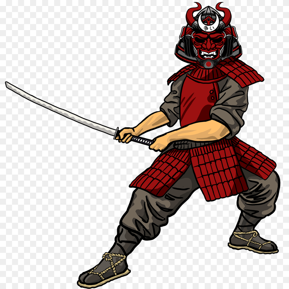 Original Samurai Design Samurai Twitch Fire Cartoon, Sword, Weapon, Person Free Transparent Png