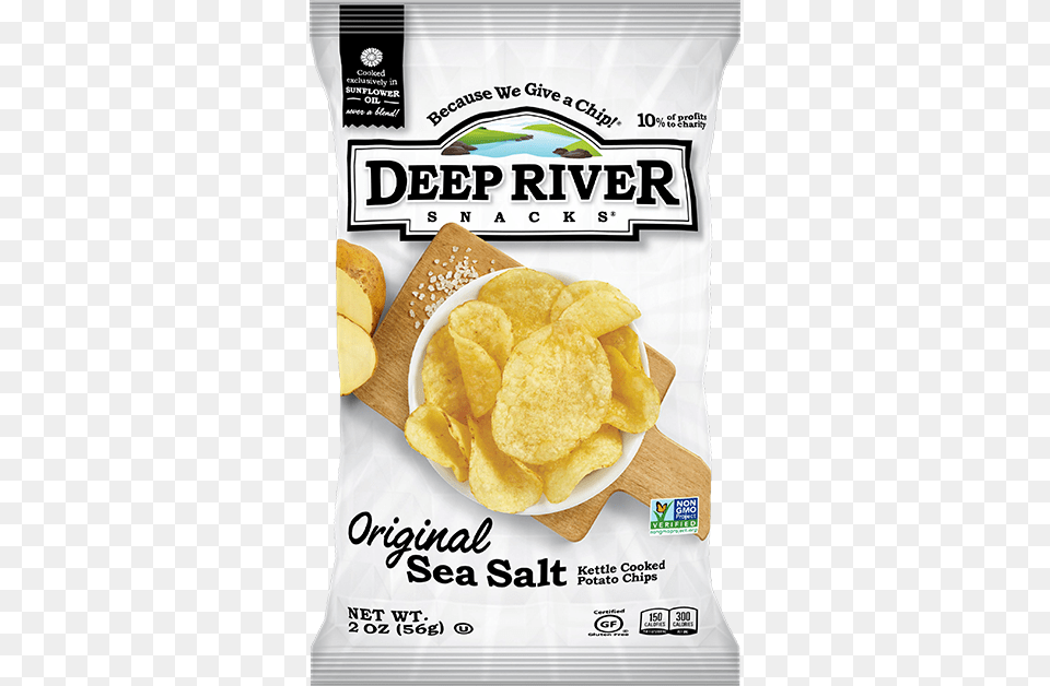 Original Sea Salt Kettle Cooked Potato Chips Deep River Chips Sea Salt, Food, Snack, Advertisement, Poster Free Transparent Png