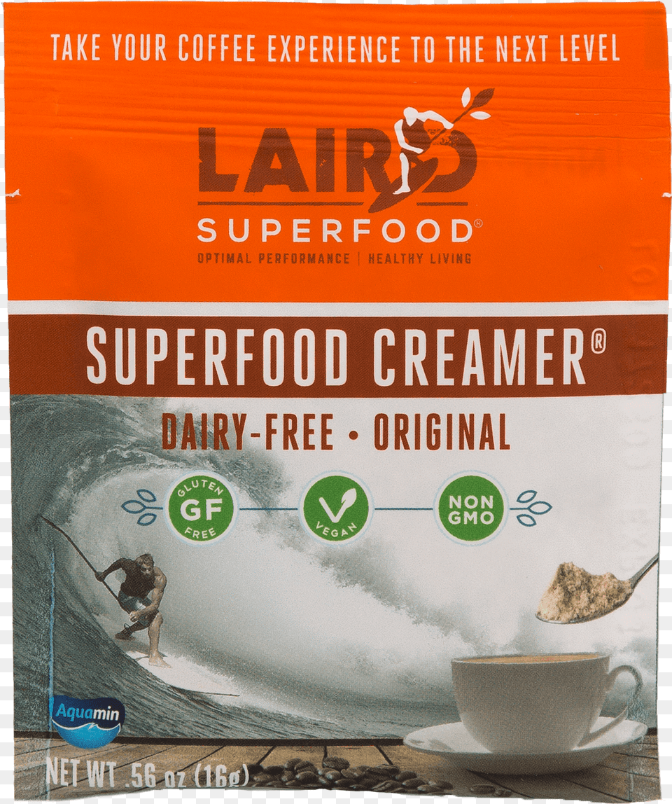 Original Superfood Creamer Go Pack Laird Superfoods Superfood Creamer 8 Oz, Advertisement, Poster, Adult, Male Png Image