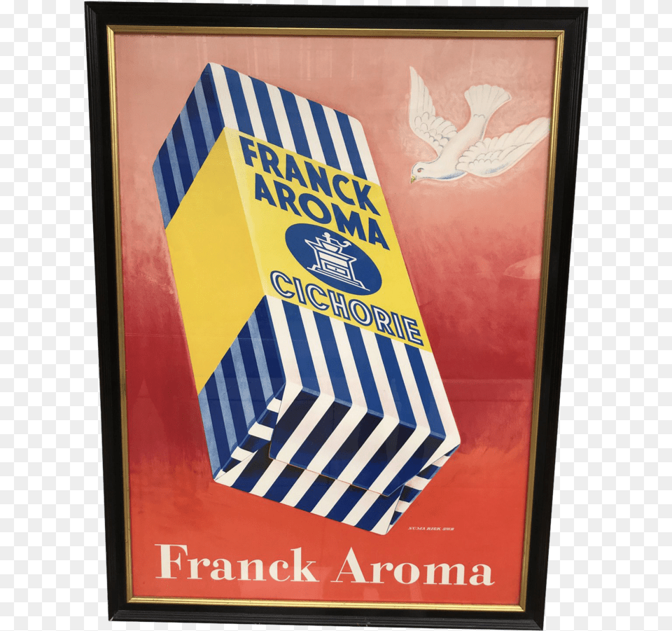 Original Vintage 1946 Frank Aroma Coffee Framed Poster Poster, Advertisement Free Png Download