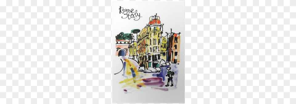 Original Watercolor Sketch Hand Drawing Of Rome Italy Drawing, Art, Modern Art, Painting, Dynamite Png Image