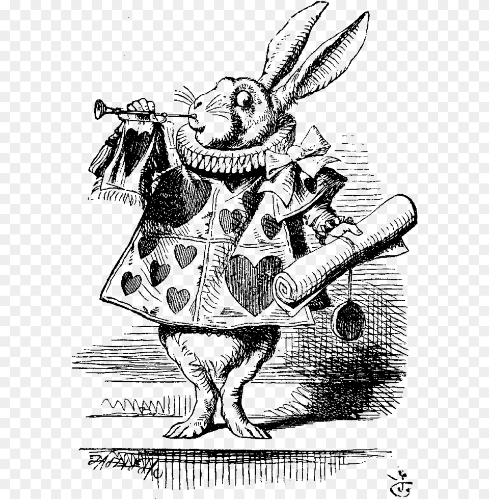 Original White Rabbit Alice In Wonderland, Gray Png Image