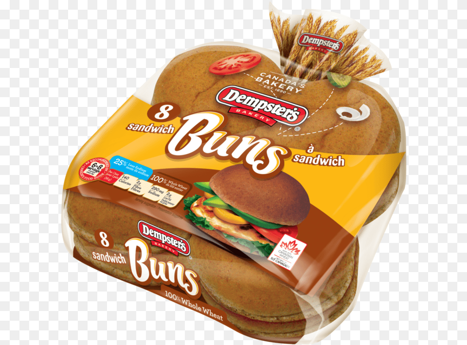 Original Whole Wheat Hamburger Buns Dempster39s Originals 100 Whole Wheat Sandwich Buns, Burger, Food, Bread Png Image