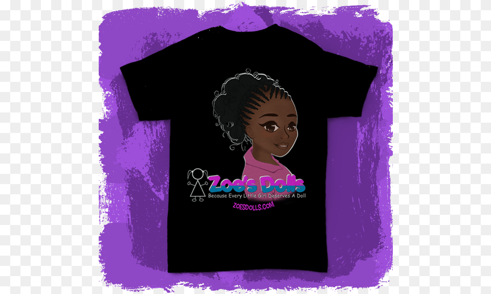 Original Zoe39s Dolls Black T Shirt Illustration, Clothing, Purple, T-shirt, Person Free Png Download