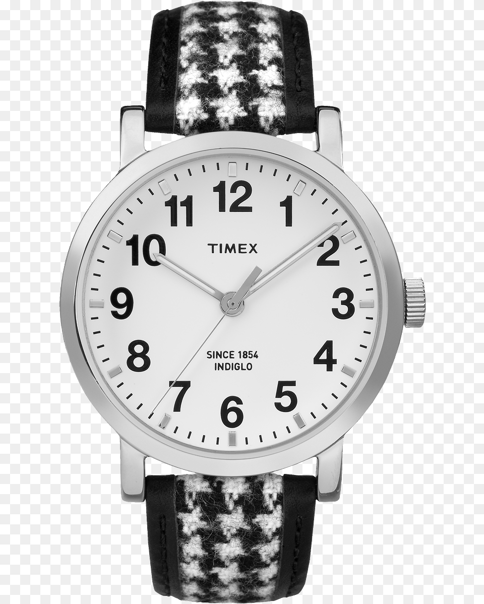 Originals Houndstooth Silver Toneblackwhite Large Timex Originals Watch With Houndstooth Blackwhite, Arm, Body Part, Person, Wristwatch Free Png